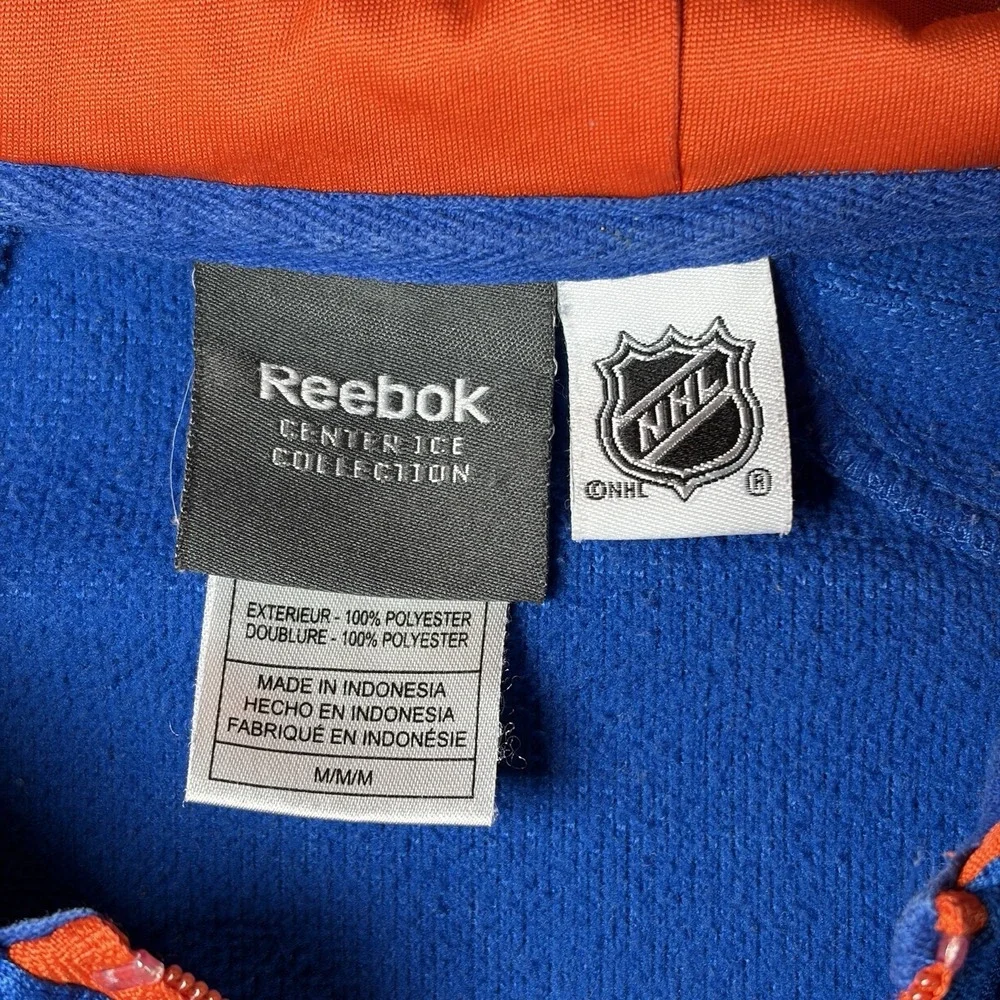 Reebok Center Ice NY Islanders Full Zip Hoodie Jacket‎ Blue Orange Size M